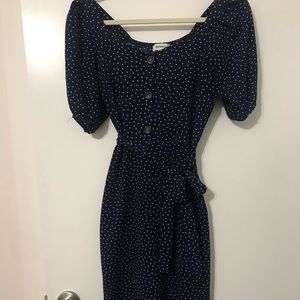 Blue polk a dot dress